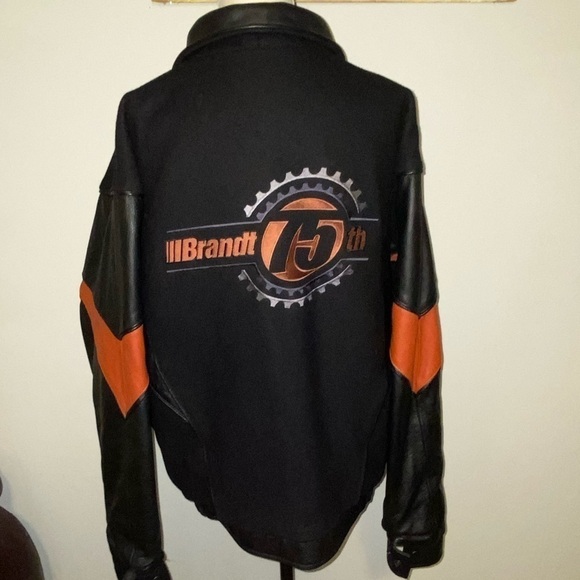 Brandt Saxon Leather Letterman Varsity Wool Leather Sleeve/Collar Jacket Sz XXL - Picture 3 of 10